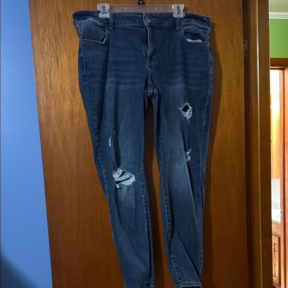 Women's Blue Distressed Jeans